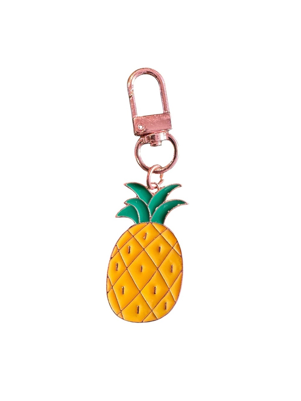 Pineapple Enamel Keychain - Yellow & Green